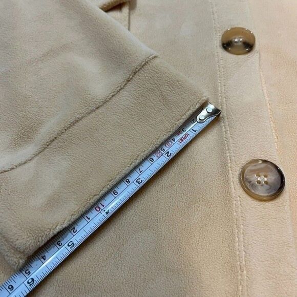 HYFVE Womens Jacket Long Sleeve Button Front Butter Yellow Fleece Cardigan Sz M - Picture 11 of 14